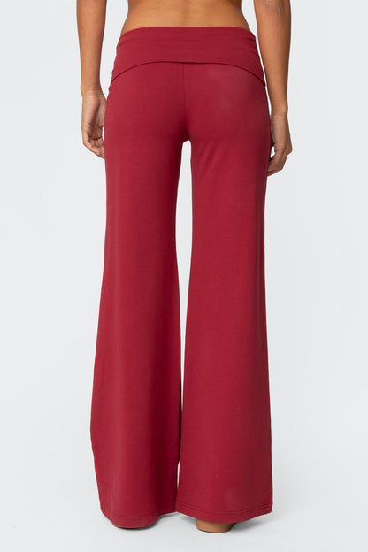 Wide Leg Foldover Pants
