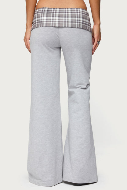 Kimmy Plaid Foldover Waist Pants