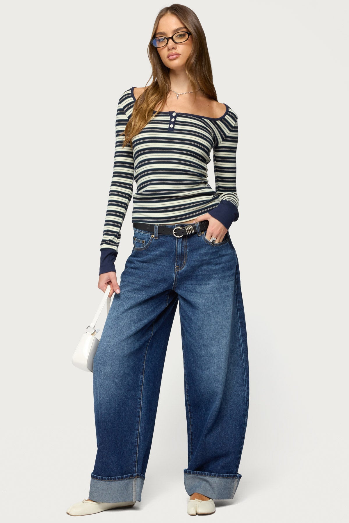 Jaida Striped Henley Top