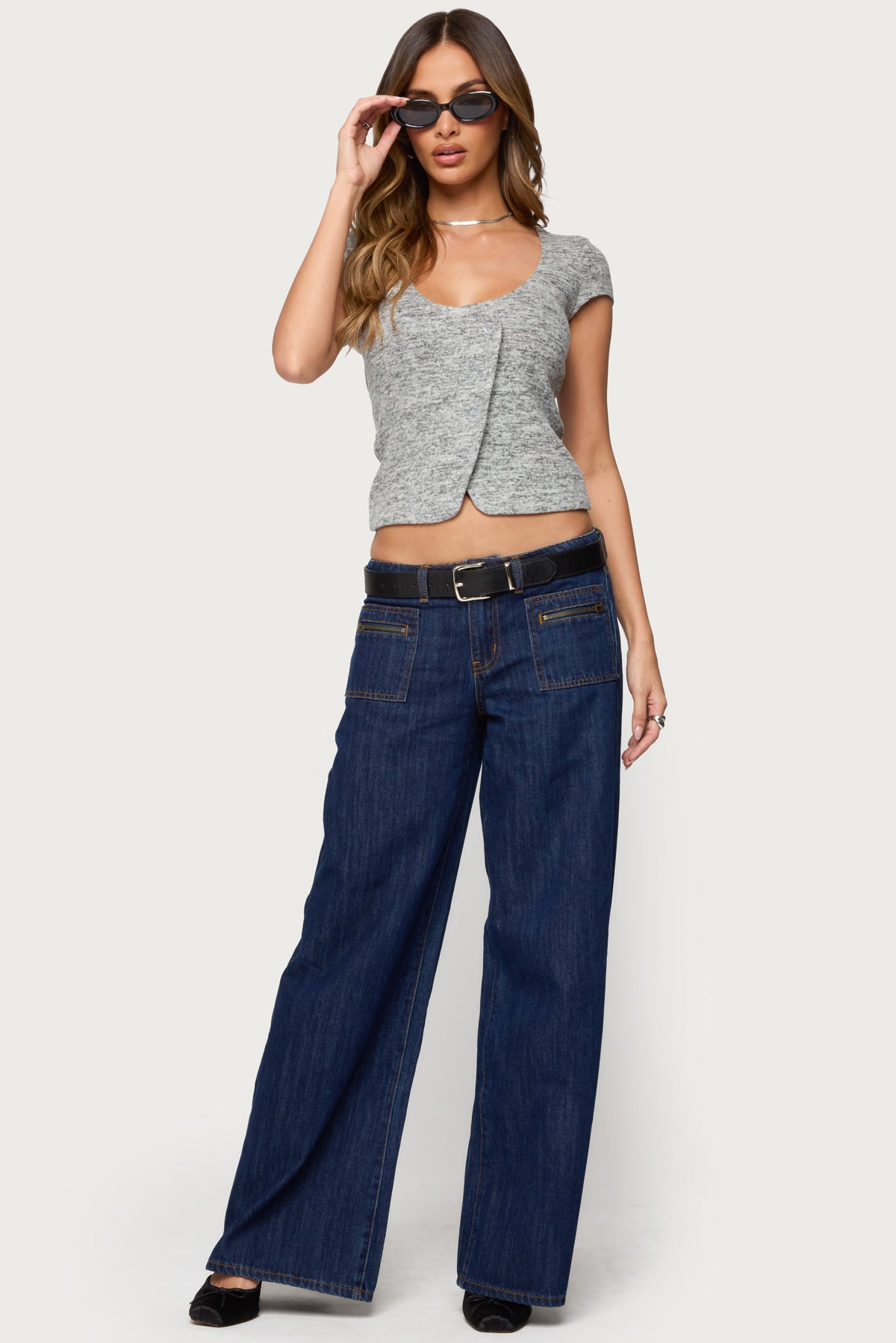Blaunca Asymmetric Knit Top