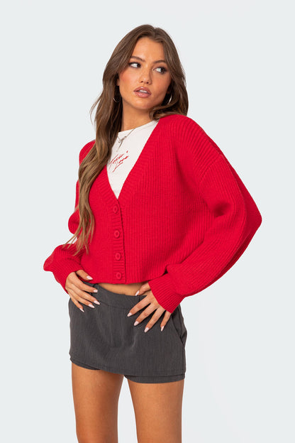 Sabrina Chunky Knit Cropped Cardigan