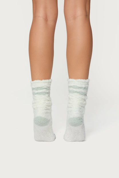 Stripey Fuzzy Scrunch Socks