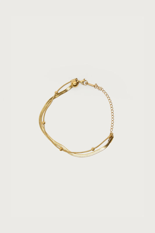 Layered Chain & Bead Bracelet