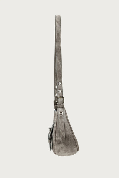 Washed Faux Leather Buckle Bag