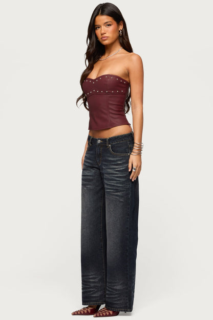 Magda Acid Wash Low Rise Baggy Jeans