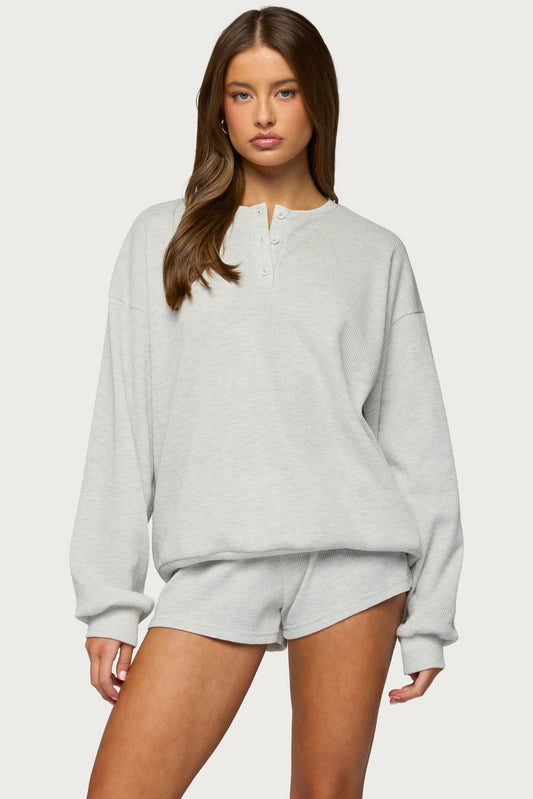 Baila Waffle Henley Top
