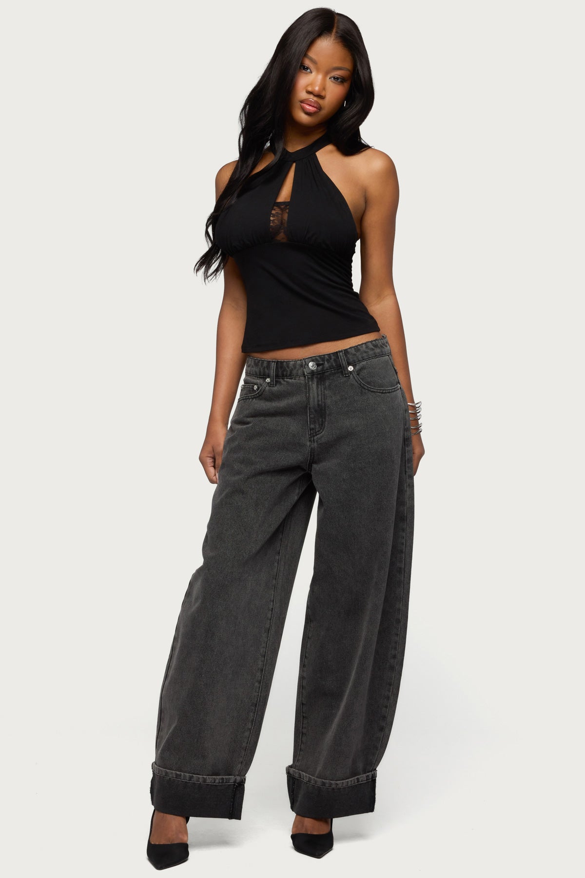 Lielle Lacey Layered Halter Top