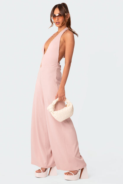 Blondie Ribbed Open Back Jumpsuit