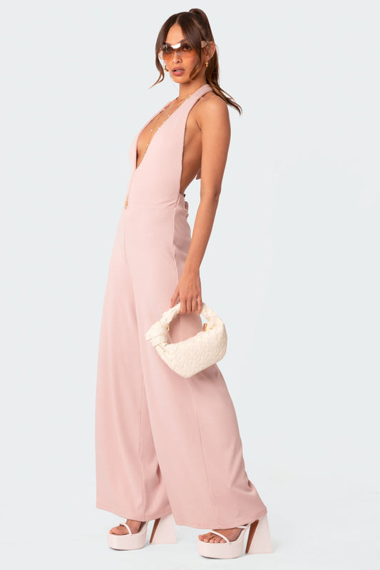 Blondie Ribbed Open Back Jumpsuit