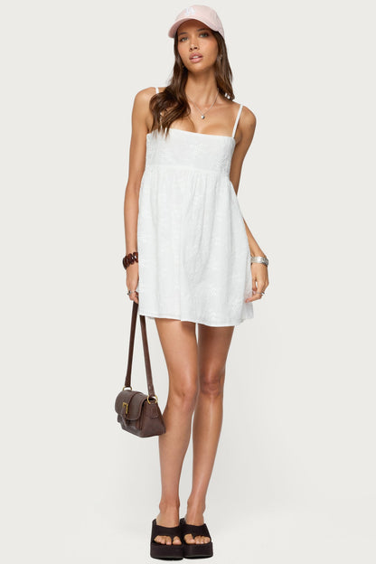 Winifred Eyelet Babydoll Mini Dress