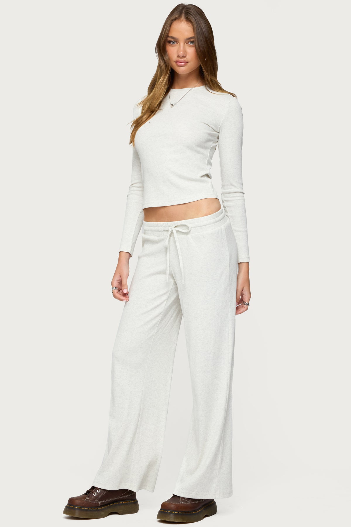 Cicilia Straight Leg Ribbed Pants