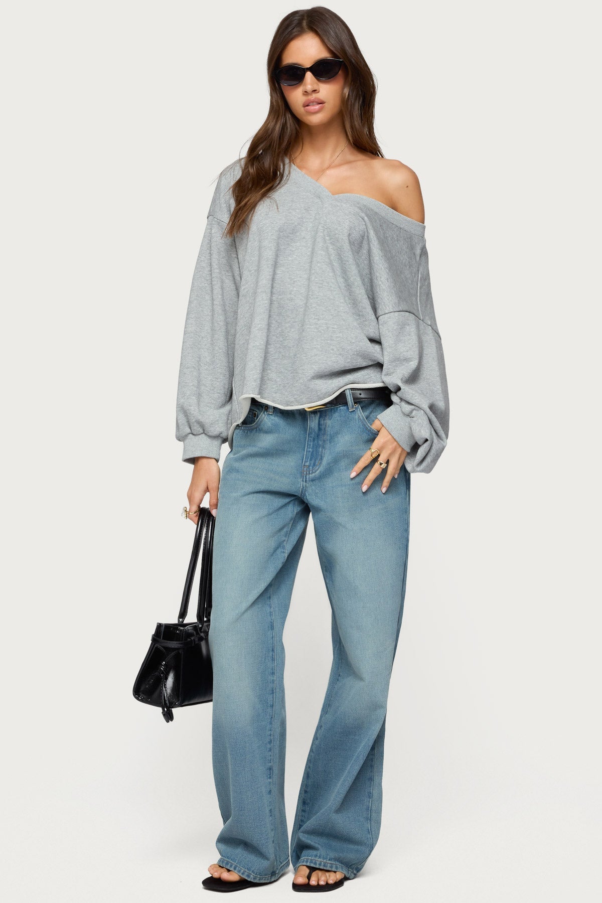 Raelynn Washed Low Rise Baggy Jeans