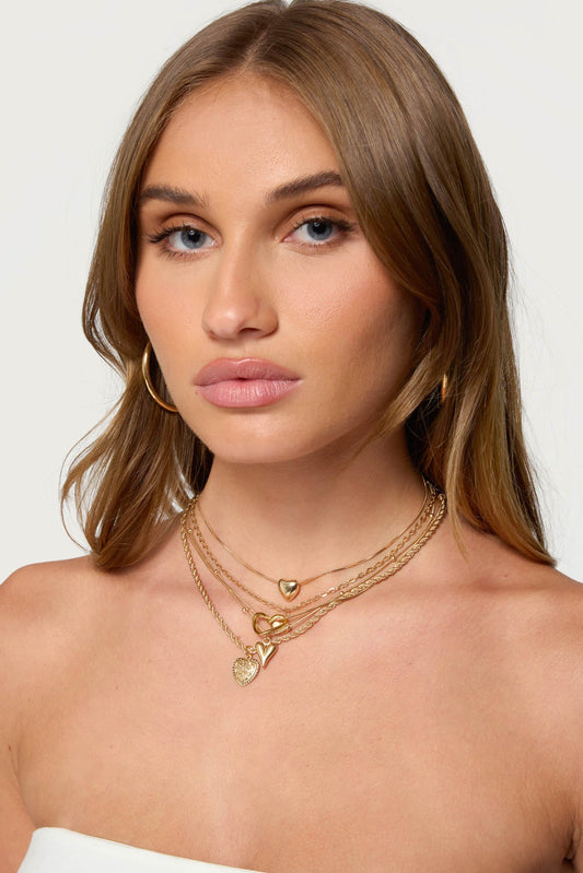 Big Heart Layered Necklace
