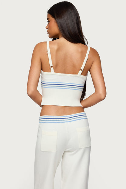 Miya Stripey Ribbed Knit Tank Top
