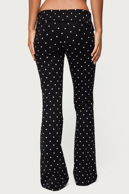 Daliya Polka Dot Fold Over Pants