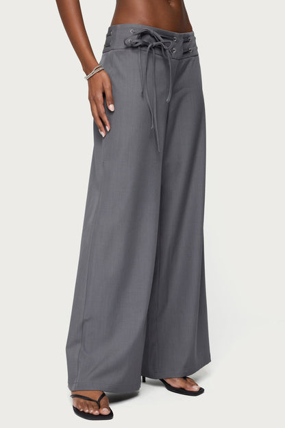 Willard Baggy Lace Up Belt Pants