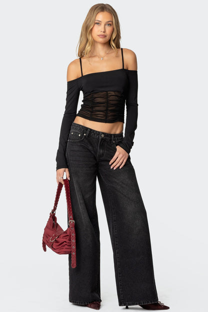 Vyxen Vintage Washed Low Rise Baggy Jeans