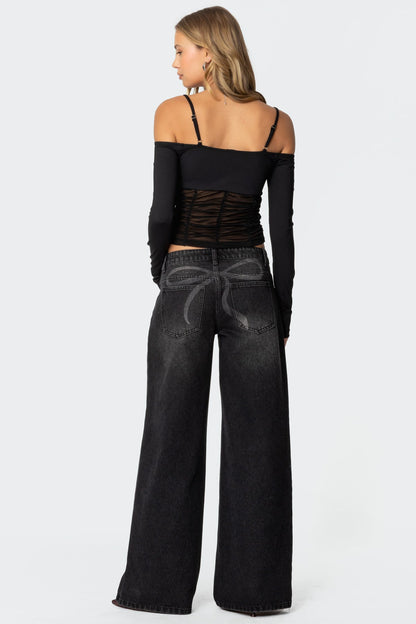 Vyxen Vintage Washed Low Rise Baggy Jeans
