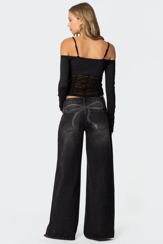 Vyxen Vintage Washed Low Rise Baggy Jeans
