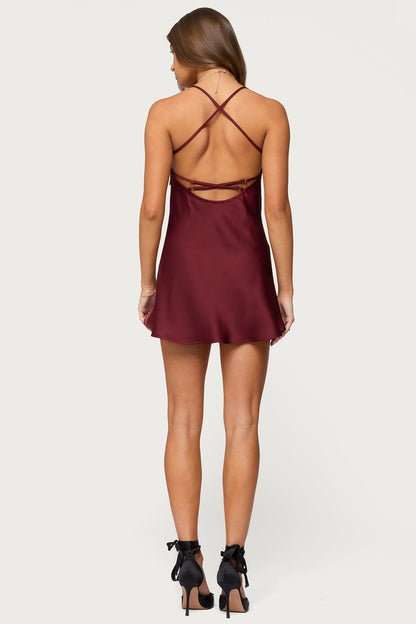 Nalah Satin Effect Mini Dress