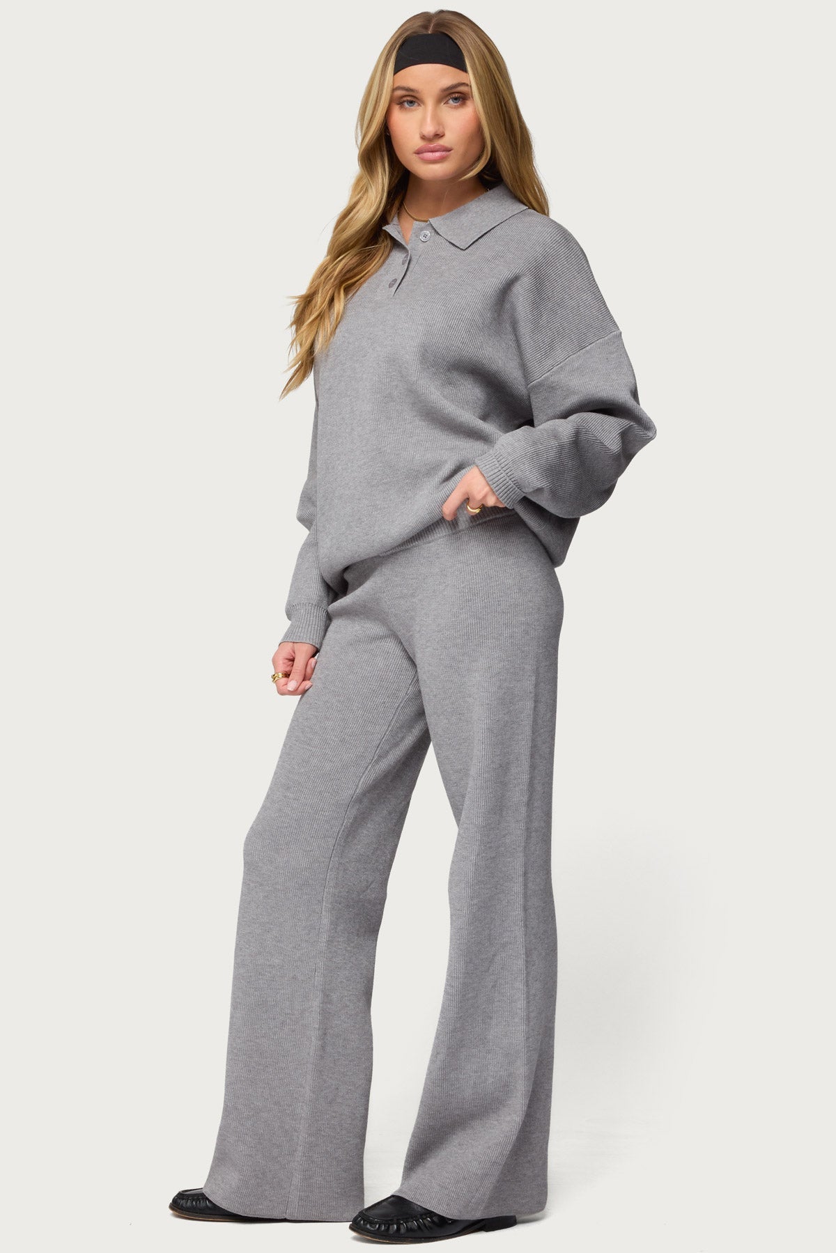 Lorie Oversized Knit Polo Sweater