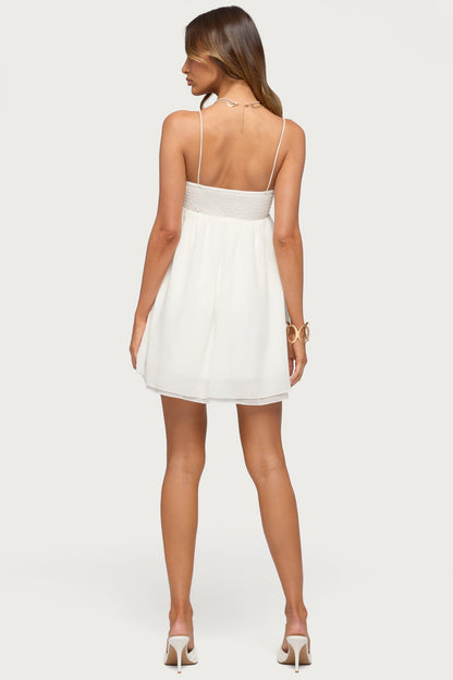 Ariellah Chiffon Babydoll Mini Dress