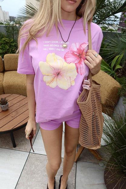 Fleur Hibiscus Graphic T Shirt