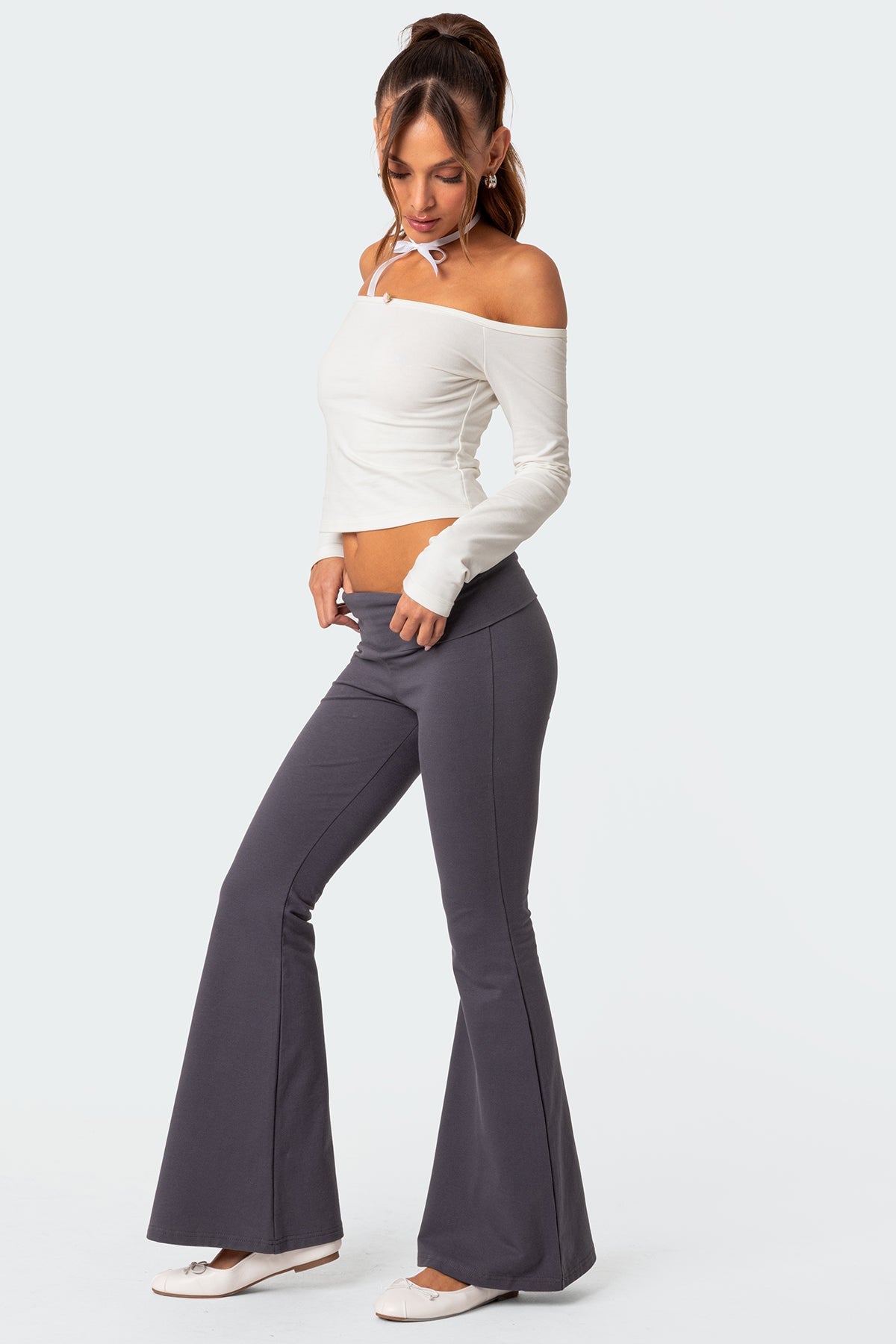 Naomi Foldover Flared Leggings