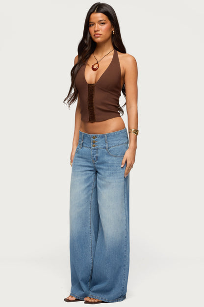 Alira Fringed Panel Halter Top
