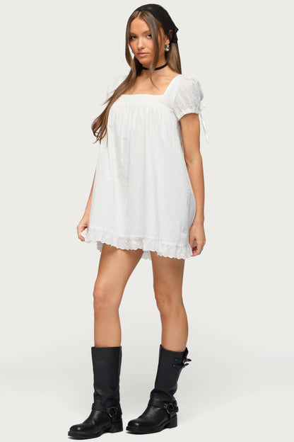 Sepid Striped Cotton Mini Dress