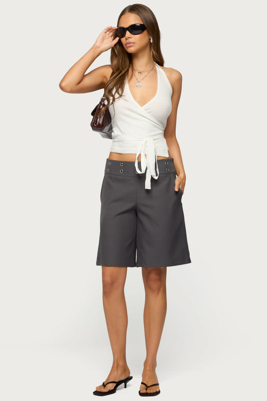 Renee Knit Wrap Halter Top