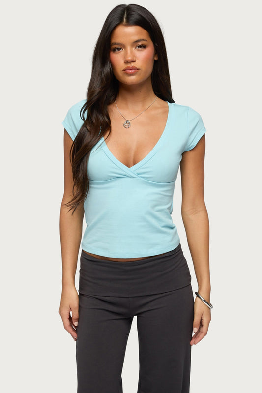 Penelopy Overlap V Neck T Shirt